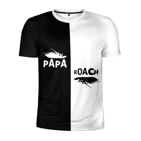 Мужская футболка 3D спортивная с принтом Papa Roach в Тюмени, 100% полиэстер с улучшенными характеристиками | приталенный силуэт, круглая горловина, широкие плечи, сужается к линии бедра | papa roach | roach | папа роач | папароач | папароч | роач | роч