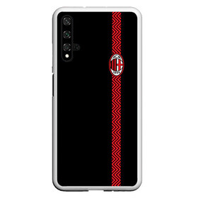 Чехол для Honor 20 с принтом AC MILAN в Тюмени, Силикон | Область печати: задняя сторона чехла, без боковых панелей | ac milan | fc | fc milan | football | milan | soccer | белый | клуб | красный | милан | спорт | спортивные | фк | футбол | цвет.логотип | черный | эмблема