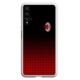 Чехол для Honor 20 с принтом AC MILAN в Тюмени, Силикон | Область печати: задняя сторона чехла, без боковых панелей | ac milan | fc | fc milan | football | milan | soccer | белый | клуб | красный | милан | спорт | спортивные | фк | футбол | цвет.логотип | черный | эмблема