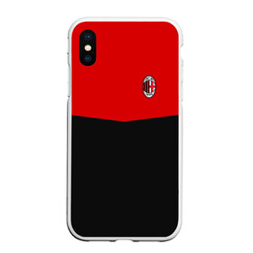 Чехол для iPhone XS Max матовый с принтом AC MILAN в Тюмени, Силикон | Область печати: задняя сторона чехла, без боковых панелей | ac milan | fc | fc milan | football | milan | soccer | белый | клуб | красный | милан | спорт | спортивные | фк | футбол | цвет.логотип | черный | эмблема