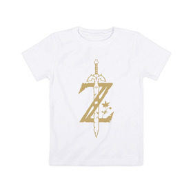 Детская футболка хлопок с принтом The Legend of Zelda в Тюмени, 100% хлопок | круглый вырез горловины, полуприлегающий силуэт, длина до линии бедер | Тематика изображения на принте: legend of zelda | link | зельда | линк