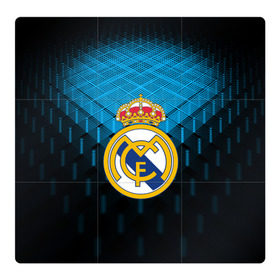 Магнитный плакат 3Х3 с принтом Real Madrid 2018 Original в Тюмени, Полимерный материал с магнитным слоем | 9 деталей размером 9*9 см | emirates | fc | real madrid | геометрия | реал мадрид | футбольный клуб | эмблема