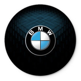 Коврик круглый с принтом BMW 2018 Blue Line в Тюмени, резина и полиэстер | круглая форма, изображение наносится на всю лицевую часть | bmw | bmw motorsport | bmw performance | carbon | m | motorsport | performance | sport | бмв | карбон | моторспорт | спорт