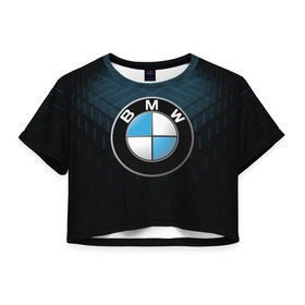 Женская футболка 3D укороченная с принтом BMW 2018 Blue Line в Тюмени, 100% полиэстер | круглая горловина, длина футболки до линии талии, рукава с отворотами | bmw | bmw motorsport | bmw performance | carbon | m | motorsport | performance | sport | бмв | карбон | моторспорт | спорт