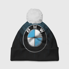 Шапка 3D c помпоном с принтом BMW BLUE LINE | БМВ в Тюмени, 100% полиэстер | универсальный размер, печать по всей поверхности изделия | bmw | bmw motorsport | bmw performance | carbon | m | motorsport | performance | sport | бмв | карбон | моторспорт | спорт