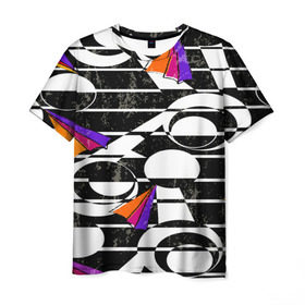 Мужская футболка 3D с принтом Pop ART collection в Тюмени, 100% полиэфир | прямой крой, круглый вырез горловины, длина до линии бедер | полосы | цветной | черно белый