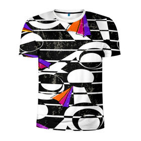 Мужская футболка 3D спортивная с принтом Pop ART collection в Тюмени, 100% полиэстер с улучшенными характеристиками | приталенный силуэт, круглая горловина, широкие плечи, сужается к линии бедра | полосы | цветной | черно белый