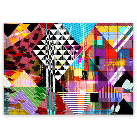 Поздравительная открытка с принтом abstraction&geometry в Тюмени, 100% бумага | плотность бумаги 280 г/м2, матовая, на обратной стороне линовка и место для марки
 | Тематика изображения на принте: abstraction | geometry | polygon | абстракция | геометрия | грань | краски | кубик | кубики | линии | мозаика | полигон | разноцветные | ребро | текстура | тени | узор