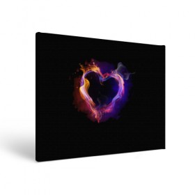 Холст прямоугольный с принтом Огненное сердце в Тюмени, 100% ПВХ |  | Тематика изображения на принте: любовь | огонь | сердце