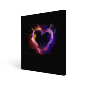 Холст квадратный с принтом Огненное сердце в Тюмени, 100% ПВХ |  | Тематика изображения на принте: любовь | огонь | сердце