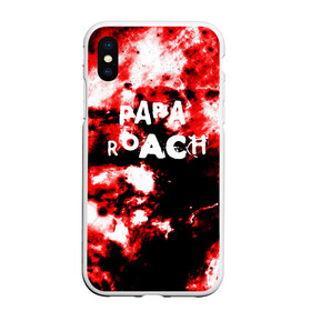 Чехол для iPhone XS Max матовый с принтом PAPA ROACH BLOOD ROCK STYLE в Тюмени, Силикон | Область печати: задняя сторона чехла, без боковых панелей | Тематика изображения на принте: papa roach | roach | папа роач | папароач | папароч | роач | роч