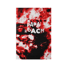 Обложка для паспорта матовая кожа с принтом PAPA ROACH BLOOD ROCK STYLE в Тюмени, натуральная матовая кожа | размер 19,3 х 13,7 см; прозрачные пластиковые крепления | Тематика изображения на принте: papa roach | roach | папа роач | папароач | папароч | роач | роч