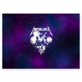 Поздравительная открытка с принтом Metallica в Тюмени, 100% бумага | плотность бумаги 280 г/м2, матовая, на обратной стороне линовка и место для марки
 | metallica | группа | джеймс хэтфилд | кирк хэмметт | ларс ульрих | метал | металика | металлика | миталика | музыка | роберт трухильо | рок | трэш | трэшметал | хард | хардрок | хеви | хевиметал