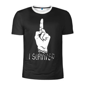 Мужская футболка 3D спортивная с принтом I Survived Dead by Daylight в Тюмени, 100% полиэстер с улучшенными характеристиками | приталенный силуэт, круглая горловина, широкие плечи, сужается к линии бедра | dead by daylight