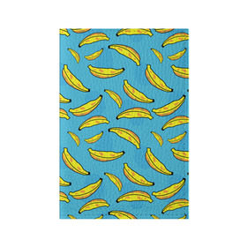 Обложка для паспорта матовая кожа с принтом банан в Тюмени, натуральная матовая кожа | размер 19,3 х 13,7 см; прозрачные пластиковые крепления | banana | банан