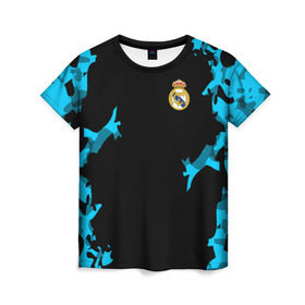 Женская футболка 3D с принтом Real Madrid 2018 Original в Тюмени, 100% полиэфир ( синтетическое хлопкоподобное полотно) | прямой крой, круглый вырез горловины, длина до линии бедер | emirates | fc | real madrid | абстракция | реал мадрид | футбольный клуб | эмблема