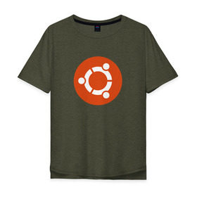 Мужская футболка хлопок Oversize с принтом Ubuntu OS в Тюмени, 100% хлопок | свободный крой, круглый ворот, “спинка” длиннее передней части | Тематика изображения на принте: ubuntu | убунта | убунту