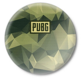 Значок с принтом PUBG в Тюмени,  металл | круглая форма, металлическая застежка в виде булавки | battlegrounds | camo | player | unknowns | игра | камуфляж | шутер