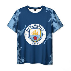 Мужская футболка 3D с принтом Manchester city 2018 Original в Тюмени, 100% полиэфир | прямой крой, круглый вырез горловины, длина до линии бедер | Тематика изображения на принте: 