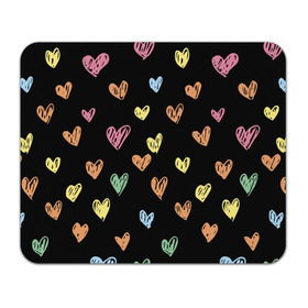 Коврик прямоугольный с принтом Разноцветные сердечки в Тюмени, натуральный каучук | размер 230 х 185 мм; запечатка лицевой стороны | Тематика изображения на принте: 14 | love | валентин | губы | день | любовь | подарок | поцелуй | сердце | страсть | февраль