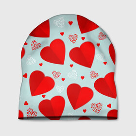 Шапка 3D с принтом С днем святого Валентина в Тюмени, 100% полиэстер | универсальный размер, печать по всей поверхности изделия | Тематика изображения на принте: 14 | love | валентин | губы | день | любовь | подарок | поцелуй | сердце | страсть | февраль