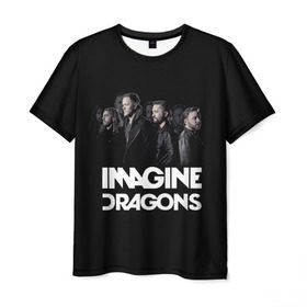 Мужская футболка 3D с принтом Группа Imagine Dragons в Тюмени, 100% полиэфир | прямой крой, круглый вырез горловины, длина до линии бедер | Тематика изображения на принте: альтернативный | американская | группа | драгонс | имеджин | инди | индирок | поп | рок | электроник