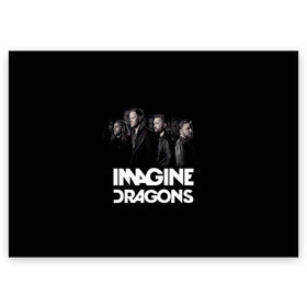 Поздравительная открытка с принтом Группа Imagine Dragons в Тюмени, 100% бумага | плотность бумаги 280 г/м2, матовая, на обратной стороне линовка и место для марки
 | Тематика изображения на принте: альтернативный | американская | группа | драгонс | имеджин | инди | индирок | поп | рок | электроник