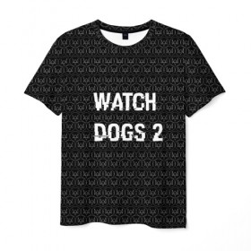 Мужская футболка 3D с принтом Watch Dogs 2 в Тюмени, 100% полиэфир | прямой крой, круглый вырез горловины, длина до линии бедер | wath dogs 2