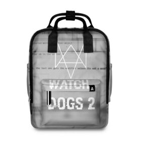 Женский рюкзак 3D с принтом Wath dogs 2 collection в Тюмени, 100% полиэстер | лямки с регулируемой длиной, сверху ручки, чтобы рюкзак нести как сумку. Основное отделение закрывается на молнию, как и внешний карман. Внутри два дополнительных кармана, один из которых закрывается на молнию. По бокам два дополнительных кармашка, куда поместится маленькая бутылочка
 | game | wath dogs 2 | город | девушка | дрон | игры | компьютеры | пистолет | телефон | технологии | хакер