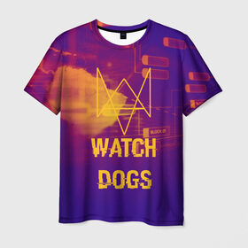 Мужская футболка 3D с принтом WATCH DOGS NEON WORLD в Тюмени, 100% полиэфир | прямой крой, круглый вырез горловины, длина до линии бедер | Тематика изображения на принте: wath dogs 2 | хакер
