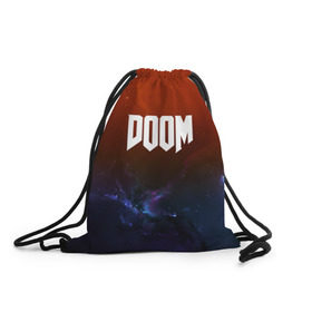 Рюкзак-мешок 3D с принтом DOOM SPACE GAME в Тюмени, 100% полиэстер | плотность ткани — 200 г/м2, размер — 35 х 45 см; лямки — толстые шнурки, застежка на шнуровке, без карманов и подкладки | 