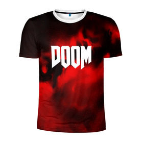 Мужская футболка 3D спортивная с принтом DOOM RED PLANET в Тюмени, 100% полиэстер с улучшенными характеристиками | приталенный силуэт, круглая горловина, широкие плечи, сужается к линии бедра | art | doom | game | возвращение | дум | игра | легенда | шутер