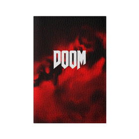 Обложка для паспорта матовая кожа с принтом DOOM RED PLANET в Тюмени, натуральная матовая кожа | размер 19,3 х 13,7 см; прозрачные пластиковые крепления | Тематика изображения на принте: art | doom | game | возвращение | дум | игра | легенда | шутер