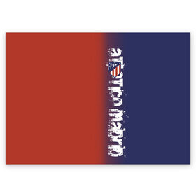 Поздравительная открытка с принтом Atletico Madrid 2018 Original в Тюмени, 100% бумага | плотность бумаги 280 г/м2, матовая, на обратной стороне линовка и место для марки
 | Тематика изображения на принте: атлетико мадрид | эмблема