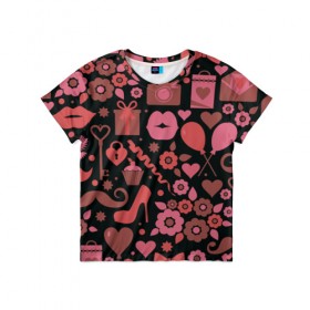 Детская футболка 3D с принтом Красота неземная в Тюмени, 100% гипоаллергенный полиэфир | прямой крой, круглый вырез горловины, длина до линии бедер, чуть спущенное плечо, ткань немного тянется | 14 | love | валентин | губы | день | любовь | подарок | поцелуй | сердце | страсть | февраль