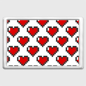 Магнит 45*70 с принтом Пиксельные сердечки в Тюмени, Пластик | Размер: 78*52 мм; Размер печати: 70*45 | 14 | love | валентин | губы | день | любовь | подарок | поцелуй | сердце | страсть | февраль