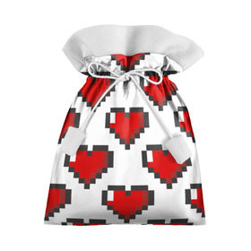 Подарочный 3D мешок с принтом Пиксельные сердечки в Тюмени, 100% полиэстер | Размер: 29*39 см | Тематика изображения на принте: 14 | love | валентин | губы | день | любовь | подарок | поцелуй | сердце | страсть | февраль