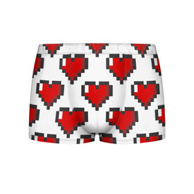 Мужские трусы 3D с принтом Пиксельные сердечки в Тюмени, 50% хлопок, 50% полиэстер | классическая посадка, на поясе мягкая тканевая резинка | 14 | love | валентин | губы | день | любовь | подарок | поцелуй | сердце | страсть | февраль