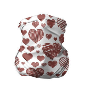 Бандана-труба 3D с принтом Сердечки в Тюмени, 100% полиэстер, ткань с особыми свойствами — Activecool | плотность 150‒180 г/м2; хорошо тянется, но сохраняет форму | 14 | love | валентин | губы | день | любовь | подарок | поцелуй | сердце | страсть | февраль