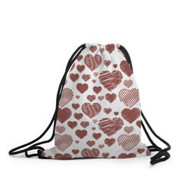 Рюкзак-мешок 3D с принтом Сердечки в Тюмени, 100% полиэстер | плотность ткани — 200 г/м2, размер — 35 х 45 см; лямки — толстые шнурки, застежка на шнуровке, без карманов и подкладки | 14 | love | валентин | губы | день | любовь | подарок | поцелуй | сердце | страсть | февраль