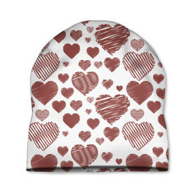 Шапка 3D с принтом Сердечки в Тюмени, 100% полиэстер | универсальный размер, печать по всей поверхности изделия | 14 | love | валентин | губы | день | любовь | подарок | поцелуй | сердце | страсть | февраль