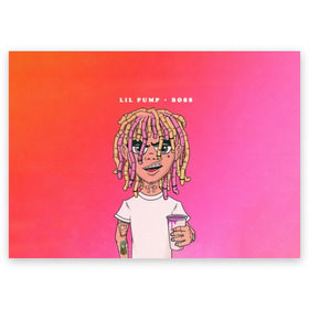 Поздравительная открытка с принтом Lil Pump Boss в Тюмени, 100% бумага | плотность бумаги 280 г/м2, матовая, на обратной стороне линовка и место для марки
 | hip hop | hiphop | lil pump | mc | rap | газзи гарсия | зачитал | клауд | клауд рэп | лил памп | лили | мс | памп | реп | репер | речитатив | рэп | рэпер | трэп | хип | хип хоп | хипхоп | хоп