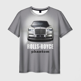 Мужская футболка 3D с принтом Rolls-Royce Phantom в Тюмени, 100% полиэфир | прямой крой, круглый вырез горловины, длина до линии бедер | Тематика изображения на принте: bmw | rolls royce | авто | автомобиль | машина | роллс ройс | тачка | элита