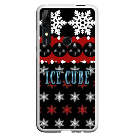 Чехол для Honor P Smart Z с принтом Праздничный Ice Cube в Тюмени, Силикон | Область печати: задняя сторона чехла, без боковых панелей | hip hop | hiphop | ice cube | mc | n.w.a | rap | айс | джексон | западное по | знак | красный | куб | кубе | кубик льда | кьюб | мс | надпись | новогодний | новый год | о ши | оши | праздник | реп | репер | речитатив | рождество