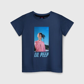 Детская футболка хлопок с принтом Лил Пип в Тюмени, 100% хлопок | круглый вырез горловины, полуприлегающий силуэт, длина до линии бедер | lil peep | rap | густав ор | лил пип | рэп