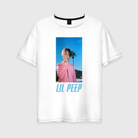 Женская футболка хлопок Oversize с принтом Лил Пип в Тюмени, 100% хлопок | свободный крой, круглый ворот, спущенный рукав, длина до линии бедер
 | lil peep | rap | густав ор | лил пип | рэп