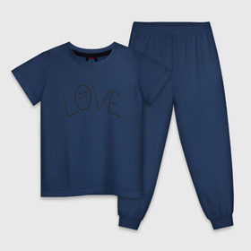 Детская пижама хлопок с принтом Lil Love Tattoo в Тюмени, 100% хлопок |  брюки и футболка прямого кроя, без карманов, на брюках мягкая резинка на поясе и по низу штанин
 | Тематика изображения на принте: lil peep | rap | густав ор | лил пип | рэп