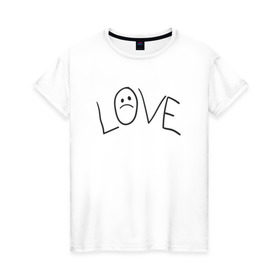 Женская футболка хлопок с принтом Lil Love Tattoo в Тюмени, 100% хлопок | прямой крой, круглый вырез горловины, длина до линии бедер, слегка спущенное плечо | Тематика изображения на принте: lil peep | rap | густав ор | лил пип | рэп