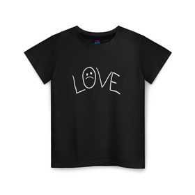 Детская футболка хлопок с принтом Lil Love Tattoo в Тюмени, 100% хлопок | круглый вырез горловины, полуприлегающий силуэт, длина до линии бедер | Тематика изображения на принте: lil peep | rap | густав ор | лил пип | рэп
