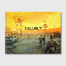 Альбом для рисования с принтом FALLOUT в Тюмени, 100% бумага
 | матовая бумага, плотность 200 мг. | fallout 4 | game | logo | nuka kola | игры | питбой | пустошь | убежище 101